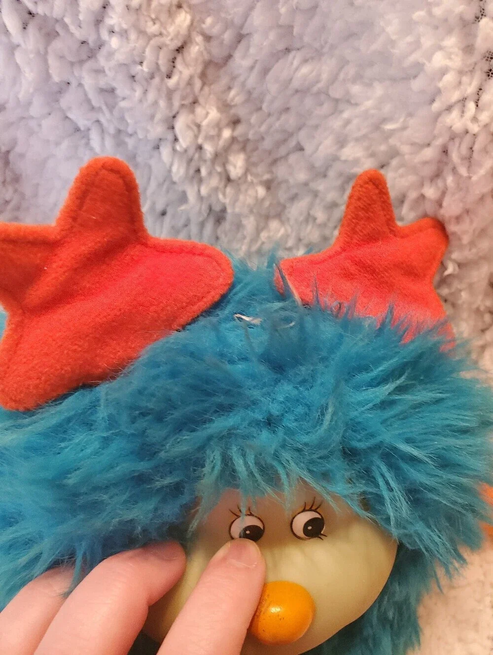Rainbow Brite Spritzie Sprite Plush 1983 Mattel Hallmark 12” Blue Plastic Face